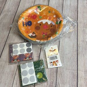 Christmas party bundle plates, tattoos, scratch off tickets